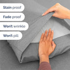 Queen Sheets Set 6 Piece - Includes 4 Pillowcases - Bed Sheets Queen Size - Soft Hotel Luxury Bedding - Cooling, Comfy & Breathable - 1 Flat & 1 Fitted & 4 Pillowcases w/ Deep Pockets - Heathered Grey