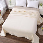 HOZY Soft Blanket Queen Size Fleece Warm Fuzzy Throw Blankets for The Bed Sofa Lightweight 350GSM Ivory 90"*90"