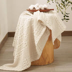 PHF 100% Cotton Waffle Weave Throw Blanket, Soft Lightweight Breathable Cozy Throws for Couch Bed Sofa, Luxury Aesthetic Woven Blanket for Home Decor & Office, 50"x60", Natural