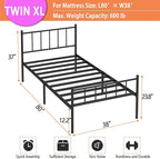 Twin XL Bed Frame-Classic Metal Platform Bed Frame,Mattress Foundation with Steel Slat Support,Under Foundation Storage,No Box Spring Needed, Easy Assembly,Twin XL Size