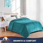 Walensee Fleece Blanket Plush Throw Fuzzy Lightweight (Throw Size 50x60 Teal) Super Soft Microfiber Flannel Blankets for Couch, Bed, Sofa Ultra Luxurious Warm and Cozy for All Seasons
