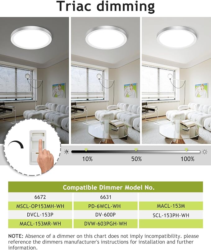 hepside 2PACK Flush Mount LED Ceiling Light Fixture Brushed Nickel, 12Inch 28W, Dimmable 3000K-4500K-6000K 3 Color Selectable Ceiling Lamp 3200LM Low Profile Ceiling Light for Kitchen Bedroom Hallway