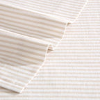 Laura Ashley - Flannel Sheets King Size, Anti-Pilling & Wrinkle Resistant Cotton, Touchably Soft for All-Season Comfort - Bed Sheets with Matching Pillowcases & Fitted Sheet (Oxfordshire Stripe Beige)