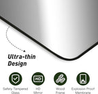 CULER Black Bathroom Wall Mirror,24 x 36 Inch Rectangle Vanity Modern Tempered Glass Mirror for Bedroom,Living Room,Entryway (24x36 Inch, Black)