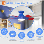 addlon Ceiling Fans with Lights, 42 Inch Low Profile Kids Ceiling Fan, Boy's Fan with Remote, Reversible, 3CCT, Dimmable, Quiet, Blue Small Ceiling Fan for Kids Room, Bedroom Indoor/Outdoor Use