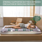 MAXYOYO Unicorn Pattern Futon Mattress, Padded Japanese Floor Mattress Quilted Bed Mattress Topper, Extra Thick Folding Sleeping Pad Breathable Floor Lounger Guest Bed for Camping Couch, Grey, Queen