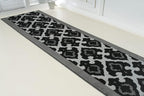 Custom Length Cut to Size Fleur de Lis Inspired Carpet Runner Rug for Hallways, Non Slip Rubber Backed, 31 inch Wide X Customized Length, Royal Grey, 31 inch X 9 feet