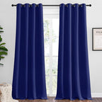 NICETOWN Navy Blue Blackout Curtains 102 inches Length for Living Room, 2 Panels, 55" Wide, Thermal Insulated Long Drapes for Large Window