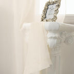 HUTO Beige Peach Sheer Curtains 54 inches Long for Bedroom Top Rod Pocket Sheer Window Panels Curtains for Nursery Living Room 52 by 54 Inch Length Set of 2