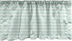 Ambesonne Pastel Window Valance Pack of 2, Horizontal Wavy Lines White Striped Abstract Soft Toned Nautical Art Display, Rod Pocket Curtain Valances for Kitchen Bedroom, 42" X 12", Almond Green White