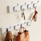 AMADA HOMEFURNISHING Coat Rack Wall Mount 2 Pack, Wall Hooks for Coats, Hats - White