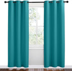 NICETOWN Room Darkening Curtains 78 inch Length 2 Panels, Peacock Teal, 2 Pieces, W42, Thermal Insulated Grommet Blackout Curtains for Modern Casual Elegant Bedroom Kids Room Theme Decoration