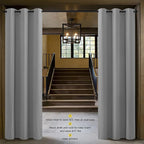 NICETOWN Sliding Door Curtains 96 inch Length, Single Curtain, Insulating Thermal Blackout Curtains for Bedroom Window Bathroom Doorway Front Door (1 Panel, 5ft Wide x 8ft Long, Silver Grey)