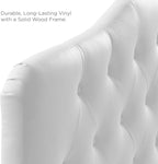 Modway Annabel Tufted Button Faux Leather Upholstered Full Headboard in White