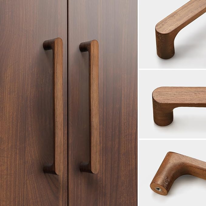 Walnut Round 5 in 2 pcs Wooden Drawer Pulls Handle pulls for cabinets Kitchen Cabinet Drawer pulls Cabinet Door Pull