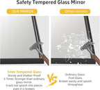 Black Vanity Wall Mirror, 22x 30 Inch Rectangular Bathroom Mirrors for Over Sink, Aluminum Metal Framed Mirror, Tempered Glass, Anti-Rust, (Horizontal/Vertical) 2Pack