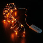 CYLAPEX 6 Pack Orange Fairy Lights String Battery Operated Fairy Lights Firefly Lights LED Starry String Lights 3.3ft 20 LEDs Silvery Copper Wire for Hallowen Christmas Decor Costume Wedding Party