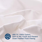ELEMUSE Twin XL Size Fusion Goose Down Featherbed Mattress Topper for College Dorm, Thick and Fluffy Double Layer Pillowtop Mattress Pad, with 8-21 Inch Deep Pocket