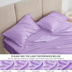 Love's cabin Twin XL Satin Sheet Sets - 3 Piece Lavender Silky Bed Sheets with Deep Pockets, Luxury Silk Feel Satin Sheet Set Twin XL (1 Flat Sheet,1 Fitted Sheet,1 Pillow case)