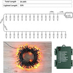 BrizLabs Orange Halloween Lights, 33ft 100 LED Battery Halloween Lights, 8 Modes Orange String Light with Timer, Indoor Outdoor Battery Light String for Party Xmas Thanksgiving Bedroom Patio Decor