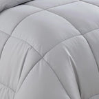 Sweet Home Collection 7 Piece Comforter Set Bag Solid Color All Season Soft Down Alternative Blanket & Luxurious Microfiber Bed Sheets, Silver, Twin XL