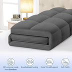 ELEMUSE Twin Grey Cooling Bamboo Viscose Mattress Topper for Back Pain, Extra Thick Mattress Pad Cover, Plush Soft Pillowtop with Elastic Deep Pocket, Overfilled Down Alternative Filling