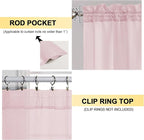 OVZME Blush Pink Sheer Curtains 63 Inches Long 2 Panels - Soft Light Filtering Window Sheer Panels for Living Room/Bedroom, Top Dual Rod Pocket, 1 Pair, Each 42Wx63L Inches