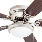 Portage Bay 50252 Hugger 52" Brushed Nickel West Hill Ceiling Fan with Bowl Light Kit