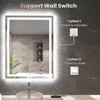 20"X28" LED Bathroom Mirror with Front Lights and Backlit, Anti-Fog, Dimmable, Shatter-Proof Tempered Glass, Lighted Bathroom Vanity Mirror for Wall with 3 Colors, Memory Function