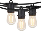 Brightech Ambience Pro 105Ft LED String Lights - 1W Commercial Grade Patio Lighting Outdoor Waterproof - Heavy Duty Dimmable Vintage Edison Porch Lights for Outside, Backyard - 34 Bulbs, Soft White