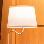 Brightech Madison Side Table with Lamp Combo with LED Bulb, Desk Lamp with USB Port, Bedside Reading Lamp, Modern End Table with Floor Lamp for Bedroom, Living Room, Office - Black with White Shade