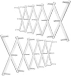 WEBI Accordion Wall Hanger,Expandable Wooden Hat Rack for Wall Mounted Coat Rack,Accordion Hat Hooks Holder for Baseball Caps,17 Peg Hooks,White,2 Packs