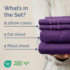 Cal King Size 4 Piece Sheet Set - Comfy Breathable & Cooling Bed Sheets Set - Hotel Luxury Bedding for Women, Men, Kids, Teens, Boys & Girls - Deep Pockets, Soft and Wrinkle Free - Oeko-Tex - Purple