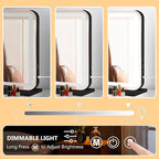 23"x18" Black Vanity Mirror with Lights, Led Makeup Mirror, Lighted Makeup Mirror with 3 Color Dimmable Lights, Smart Touch Screen Control, Aluminum Metal Frame,USB Charging Port