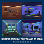 WiZ Connected 16.4 ft LED Light Strip For Your Smart Home, Flowing Multicolor LED Lights, Color-Changing RGBIC Lighting, Cuttable, Voice/App Control, Works with Google Home, Alexa and HomeKit