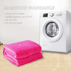 Exclusivo Mezcla Fleece King Size Blanket for Bed, 90x104 Inches Soft Cozy Jacquard Flannel Blankets, Lightweight Fuzzy Plush Warm for Winter, Hot Pink
