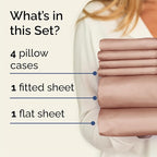 Cal King 6 Piece Sheet Set - Comfy Breathable & Cooling - Ultra-Soft Hotel Luxury Bedding Set with 8-16 Inch Deep Pockets - 1 Flat & 1 Fitted Sheet & 4 Pillowcases - Wrinkle Free & Easy Care - Mauve