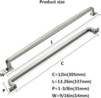 khtumeware 2 Pack 12 Inch Kitchen Cabinet Handles Brushed Satin Nickel Cabinet Pulls Drawer Pulls Kitchen Cabinet Hardware Kitchen Handles for Cabinets Cupboard Handles Drawer Handles