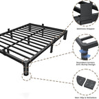 ROIL 4 inch Twin Bed Frames with Round Corner Legs Mattress Retainers 3500LBS Heavy Duty Steel Slats No Box Spring Needed Platform Noise-Free Easy Assembly