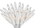 Holiday Pride White Christmas Tree Lights - 100 Count Clear White Lights String on White Wire - 24 Ft - Indoor/Outdoor Use - UL Listed - Static & Flashing Modes - Connectable (Pack of 2)