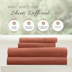 Linen Market Bed Sheets for Full Size Bed (Clay) - Sleep Better Than Ever with These Soft and Cooling Full Sheets - Deep Pocket Fits 16" Thick Beds - 4 Piece Full Sheet Set