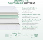 Queen Mattress in a Box, 8 inch Mattresses for Platform Bed Double Size Daybed, Green Tea Memory Foam Medium Firm