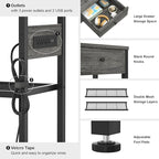 Ecoprsio Entryway Table with Outlets and USB Ports, Small Console Table with 2 Drawers, Sofa Table with Storage Shelves for Living Room, Couch, Hallway, Foyer, Kitchen Counter, 32'', Grey Oak