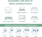 EGO White 12 inch King Memory Foam Mattress, Gel Green Tea Mattress Bed in a Box, Made in USA, CertiPUR-US Certified, 76"x80", Medium Firm