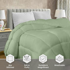 Utopia Bedding Comforter Duvet Insert, Quilted Comforter with Corner Tabs, Box Stitched Down Alternative Comforters King Size (Sage Green)