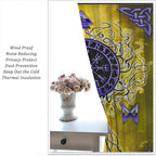 Viking Blackout Curtains Scandinavian Pirate Totem Mythology Golden Tree of Life Printed Curtain Bedroom and Living Room Decoration Blackout Curtains W55 * L63 Inch