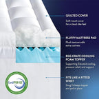 Best Price Mattress 4 Inch Pillowtop Mattress Topper and Pad Combo, 2 Inch Egg Crate Foam Mattress Topper, 2 Inch Plush Mattress Pad, Certified Safe Foam and Fabric, Dorm Essentials, Full