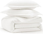 Bedsure Cotton Duvet Cover Queen - 100% Cotton Waffle Weave Coconut White Duvet Cover Queen Size, GentleSoft™ and Breathable Bedding Set for All Season, 3 Pieces, 90"x90"