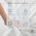 Linen Home 100% Cotton Percale Sheets King Size, Blue Duck Egg, Deep Pocket, 4 Pieces Set - 1 Flat, 1 Deep Pocket Fitted Sheet and 2 Pillowcases, Crisp Cool and Strong Bed Linen