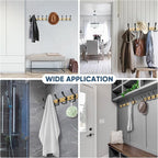 TICONN Wall Mounted Coat Rack, Five Heavy Duty Tri Hooks All Metal Construction for Jacket Coat Hat in Mudroom Entryway (Wood Black, 1-Pack)
